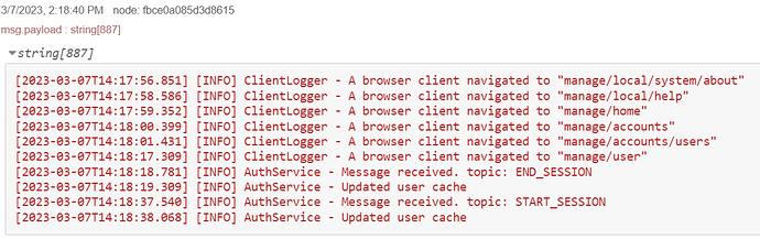 groov Manage most recent 10 log entries