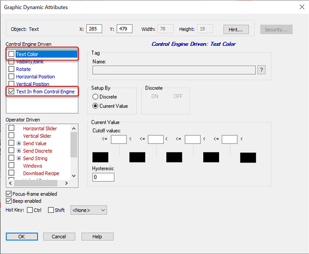 text in from control engine