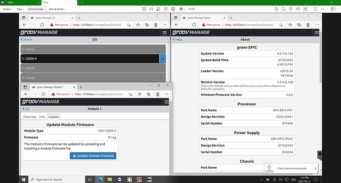 k100 firmwares, and blue light for normal comms
