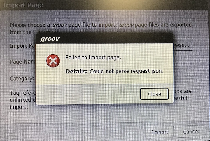 Page Import Error