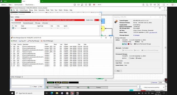 enable comms failure