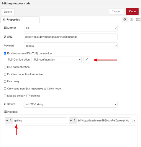 Node-RED v3.0.2 HTTP request headers