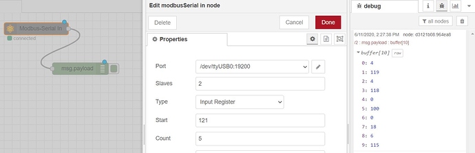 Serial output in NR