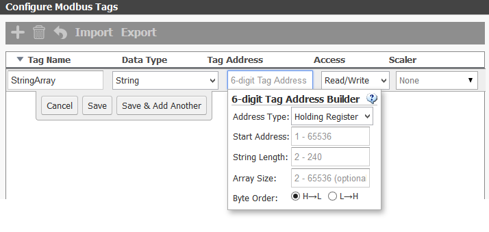 Тип данных word modbus